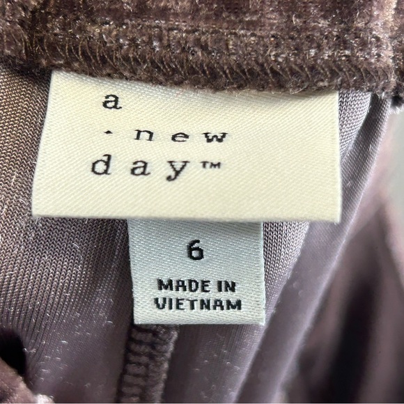 a new day 6 Velvet Wide Leg Pants in Dusty Purple Mauve/Brown Pockets Elastic - Picture 4 of 16